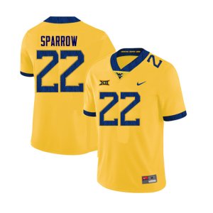 Men's West Virginia Mountaineers NCAA #22 A'Varius Sparrow Yellow Authentic Nike Stitched College Football Jersey KT15Z63MV